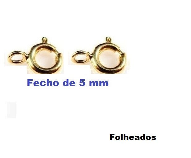 2 Fechos Bóia Folheado a Ouro 18k 5 mm Para Correntes