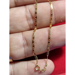 Pulseira ouro 18 kilates piastrini maciço 1.00 grama 1 mm 19 cm  Fecho boia