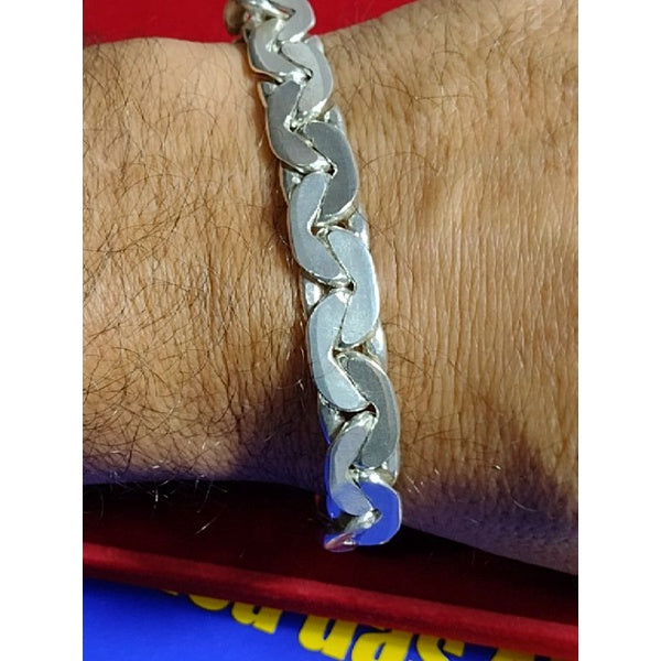 Pulseira Prata 950 direto esquerda 55 gramas 10 mm 22 Cm Maciça