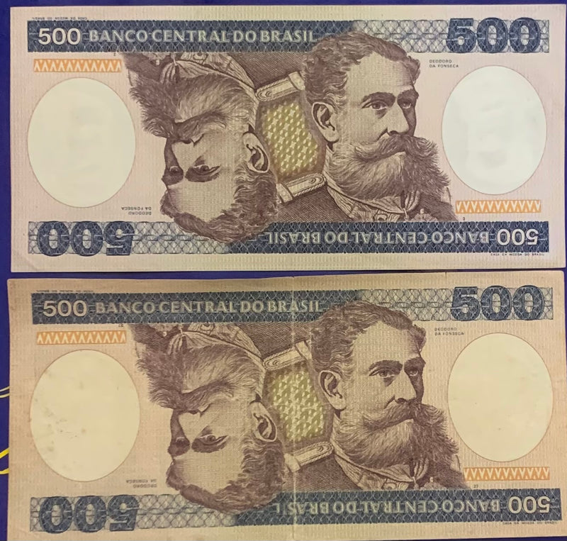 2 Cédulas 500 Cruzeiros