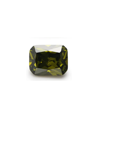 2 Pedras Zircônias Para Pingente Anel Brincos 8 mm x 10 mm Cores Olive Greem Alta Qualidade