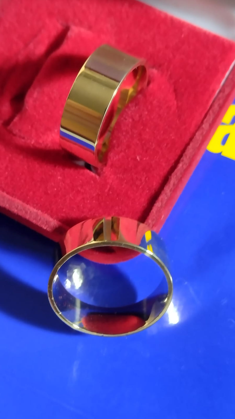 Casamento Ouro 18 Kilates 8.10 Gramas 7.50 mm Maciça Anatômica Par Alianças