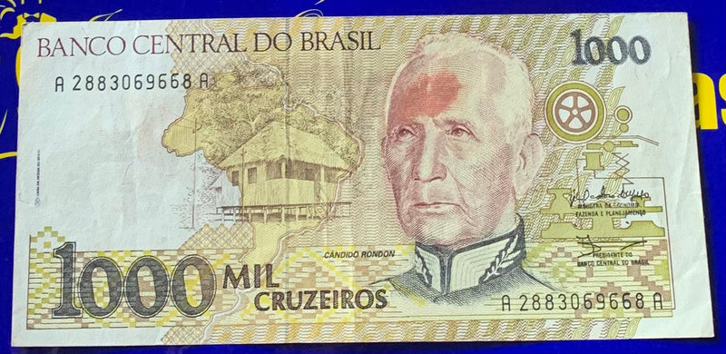 Cédula 1000 Cruzeiros Banco Central Do Brasil