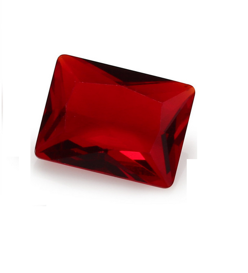 Pedra Zircônia Retangular Rubi Vermelho 8 mm x 6 mm Para Anel, Brincos, Pingente Unidade