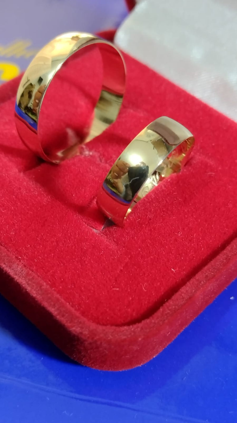 Alianças Noivado Casamento Ouro 18 kilates Par Tradicional Ouro Amarelo