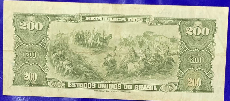 Cédula 200 Cruzeiros Antigas Coleção Republica dos Estados Unidos do Brasil