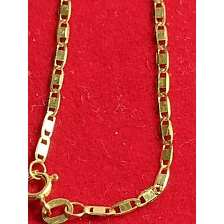 Pulseira ouro 18 kilates piastrini maciço 1.00 grama 1 mm 19 cm  Fecho boia