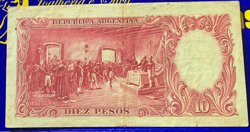 Cédula 10 Pesos Argentina  Antigas Coleção