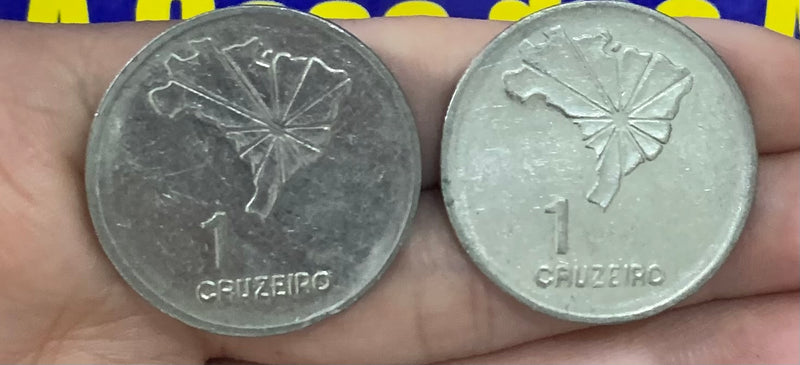 2 Moedas 1 Cruzeiro Repulblica do Brasil Kit com 2 Moedas