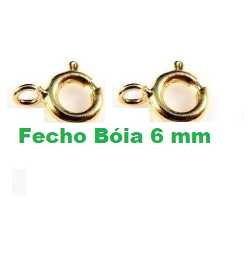 2 Fechos Bóia Ouro 18 kilates 6 mm Para Cordões e Pulseiras