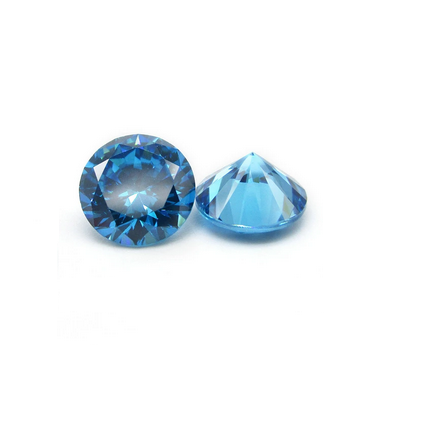 Pedra 5 mm água Redonda Marinha Zircônia Cor Azul Clara 5 mm Para Anel, Brincos Unidade