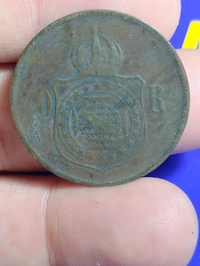 Moeda 40 reis 1880 Moeda rara pra colecionadores moeda Brasil bronze