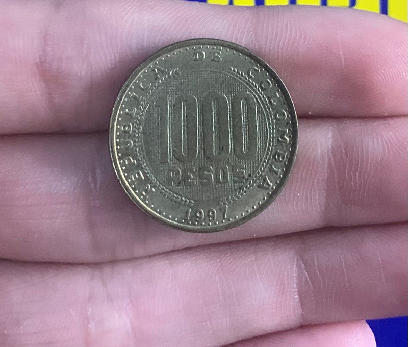 Moeda 1000 Pesos 1997 Colômbia Moeda Rara Coleção