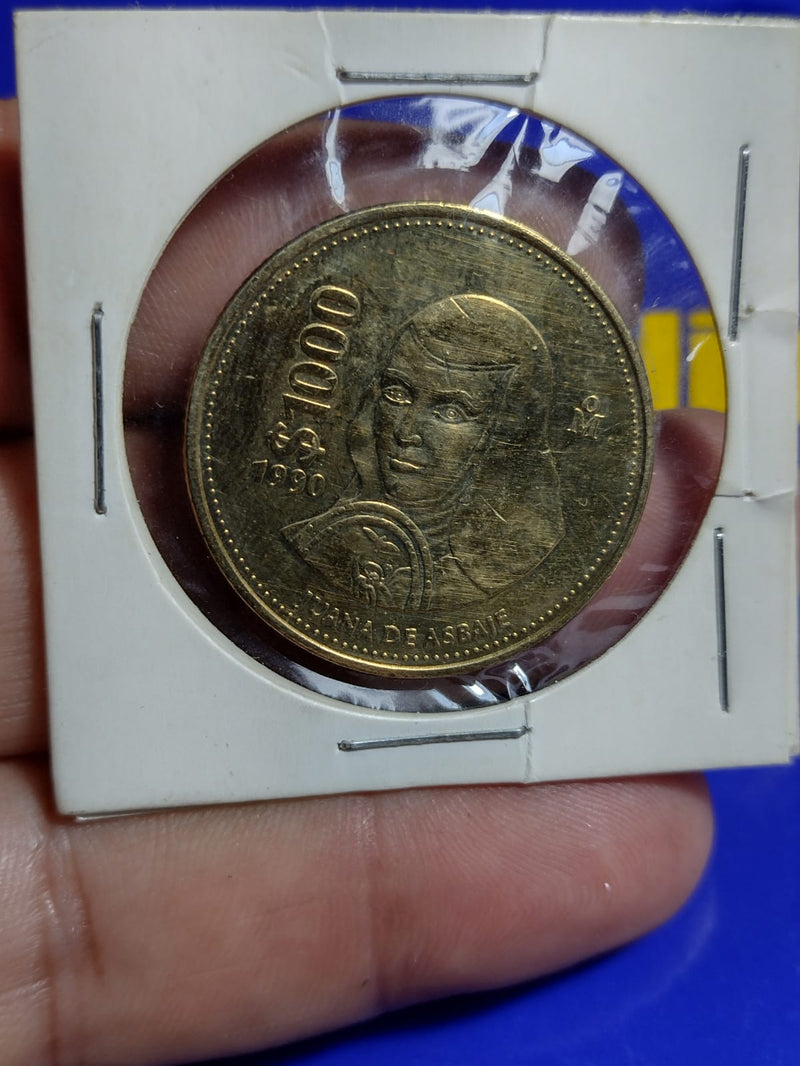 Moeda Bronze 1000 Pesos 1990 México Joana Asbaje Guadalupe