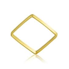 Anel Quadrado Ouro 18 Kilates 1.50 Gramas 1 mm Resistente