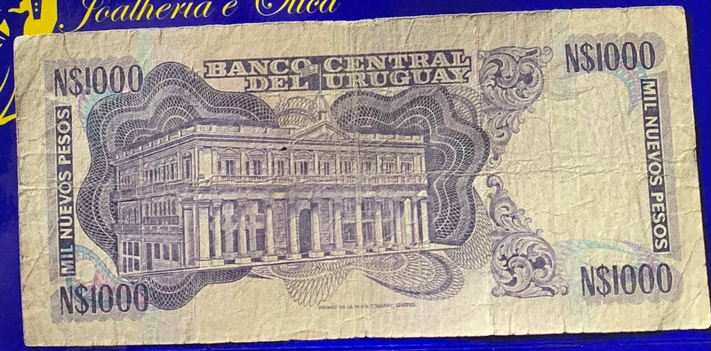 Cédula Mil Nuevos Pesos Banco Central Del Uruguay Antigas Coleção