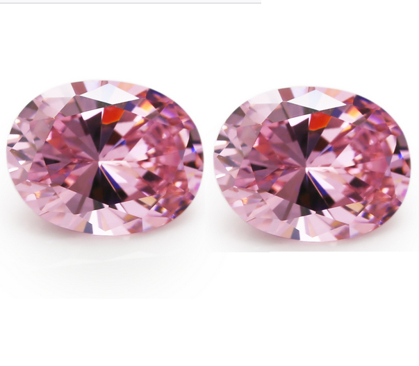 Pedra Zircônia Oval Para Pingente Anel Brincos 16 mm x 12 mm Cor Rosa Alta Qualidade