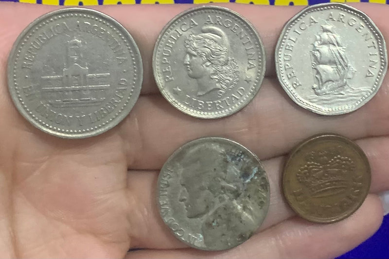 5 Moedas dolar e Pesos Raras