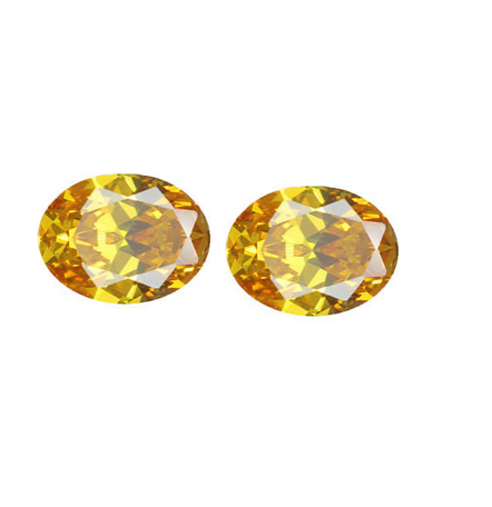 Pedra Citrino Zircônia Cor Amarelo 16 mm x 12 mm Para Anel, Pingente, Brincos Unidade