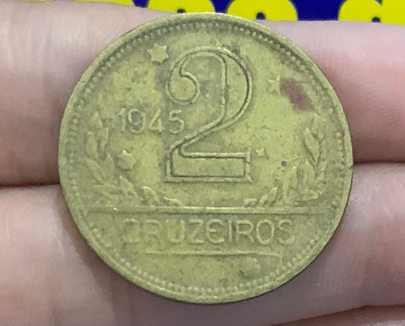 Moeda 2  Cruzeiros 1945  Repulblica do Brasil