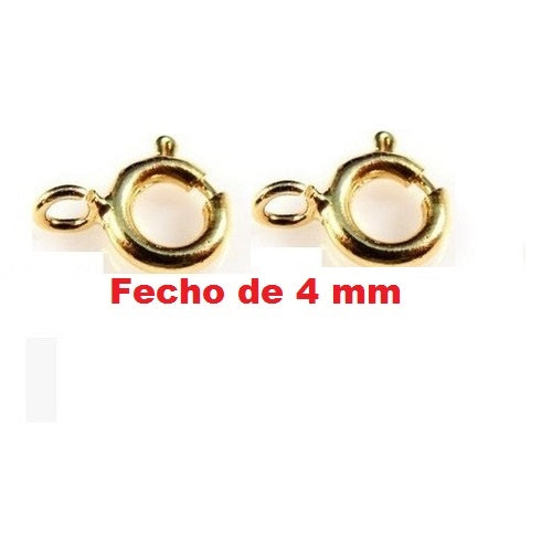 2 Fechos Bóia Ouro 18 kilates 4 mm Para Cordões e Pulseiras