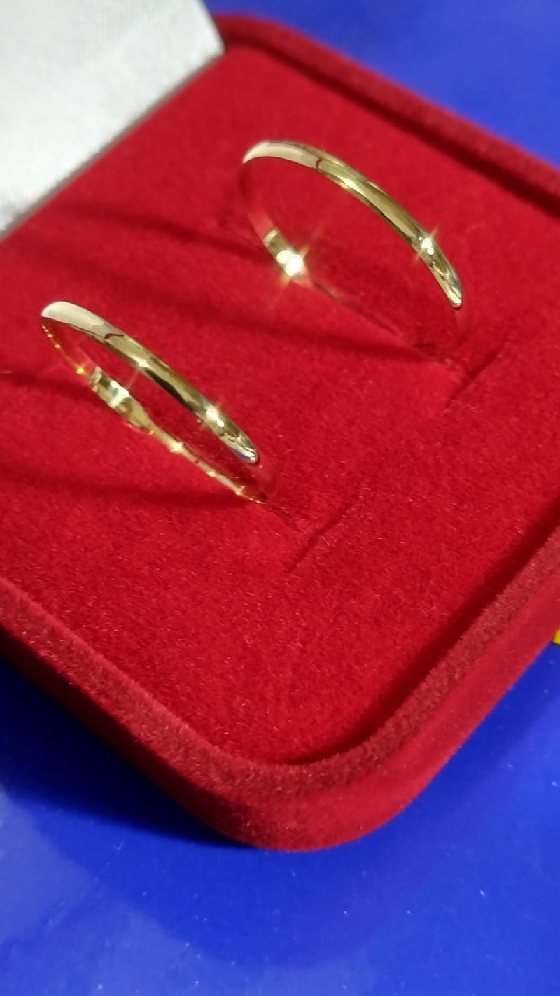 Alianças Par 2 mm Casamento Ouro 18 Kilates 1.50 Gramas