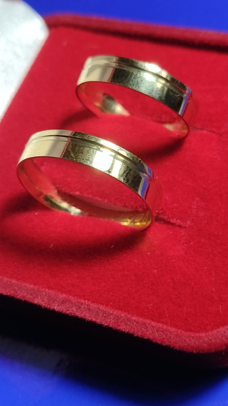 Alianças Noivado/casamento Ouro 18 K/ 4mm Anatônica 4.50 Gramas