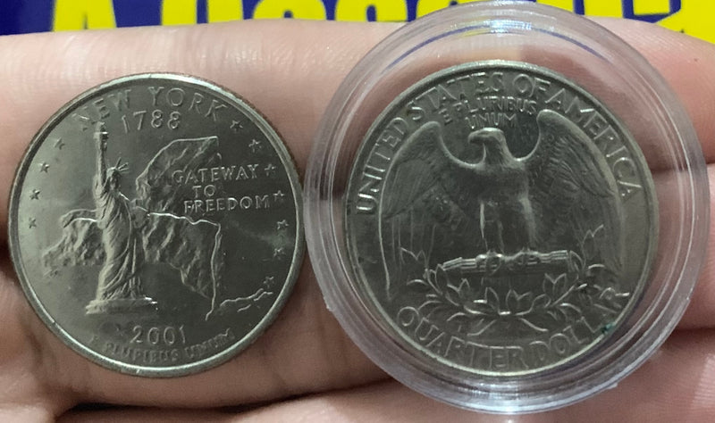 Kit 2 Moedas Dollar Do Estados Unidado Coleção Novas Kit Duas Moedas Raras Novas