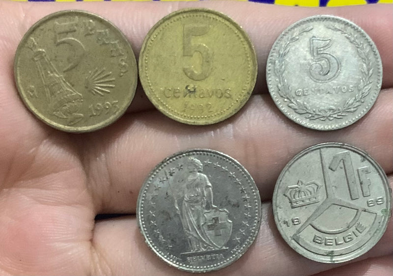 Moedas 5 Moedas Extrangeira Raras