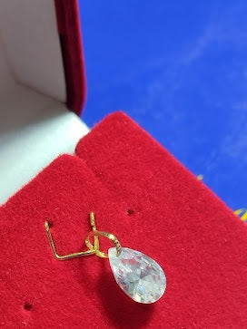 Pingente gorta Zircînia 10 mm Aro Ouro 18 kilates