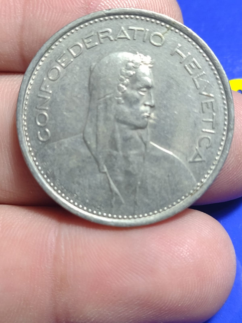 Moeda 5 franc 1974 rara 31 mm 13,50 Gramas Coleção