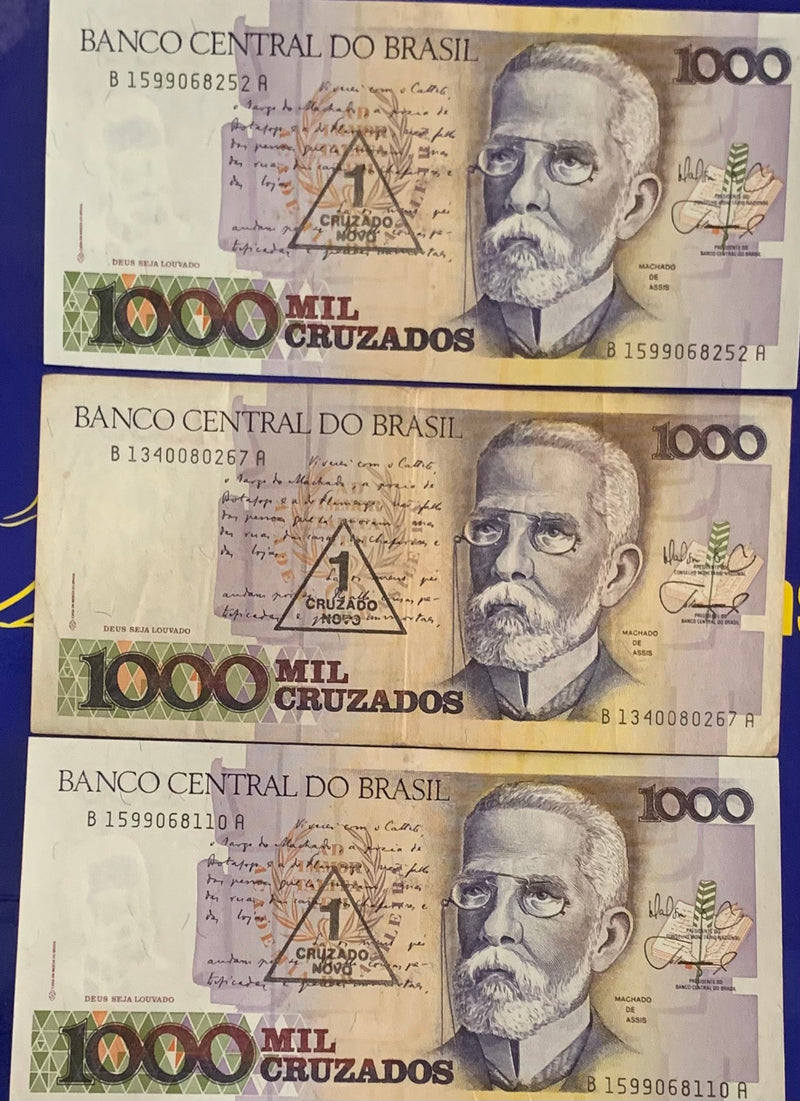 6 Cédulas 1.000 Cruzados