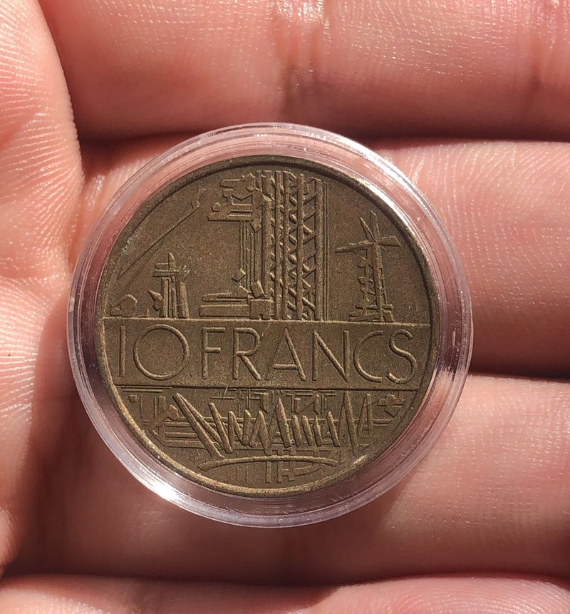 Moeda 10 Francs 1975 Estrangeira Repulblica Case em Cápsula Nova