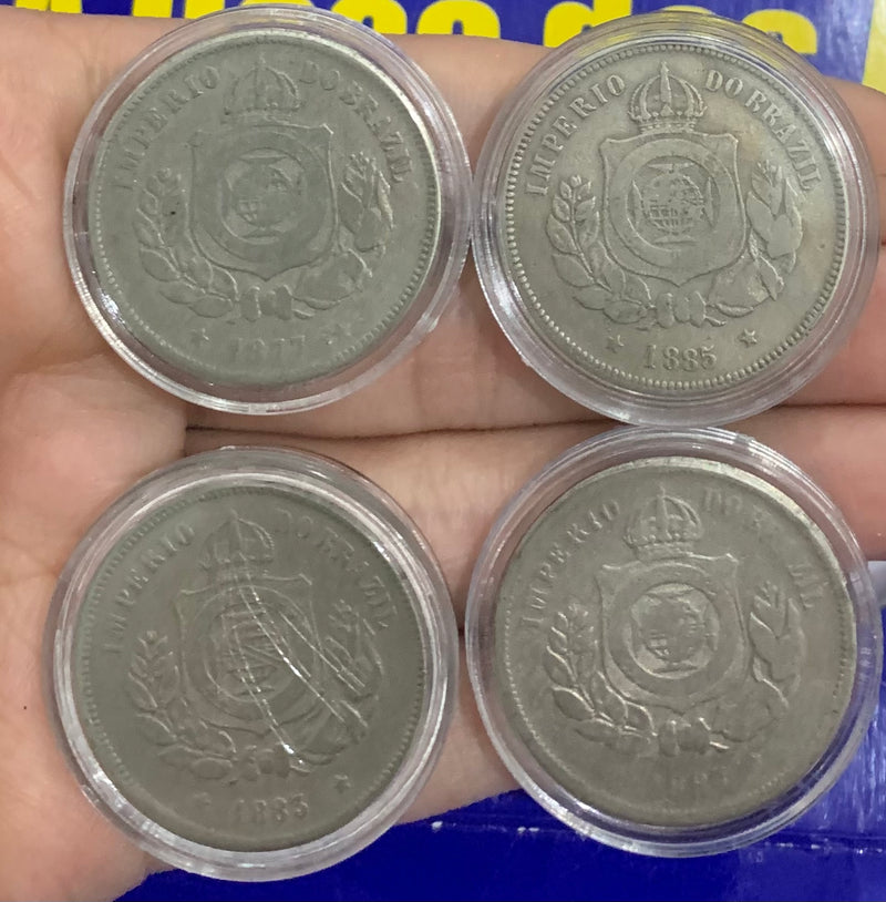 Kit 4 Moedas 100 Réis Coleção Novas Moedas Raras Novas e Raras