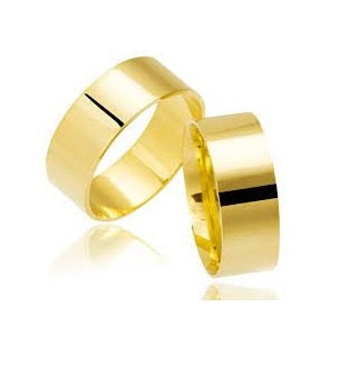 Par De Alianças De Noivado/casamento Ouro 18 Kilates 6 MM 7 Gramas