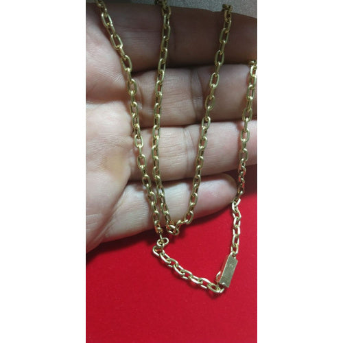 Cordão Cadeado Ouro 18k oco  12.00 Gr 3mm 60 Cm