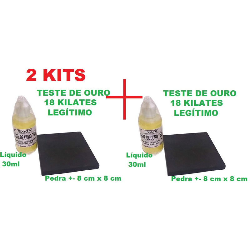 Testes de ouro 18k/750 30ml 1 Pedra para teste grande de 8,0 x 7,8 cm aproximadamente - Testa prata Também