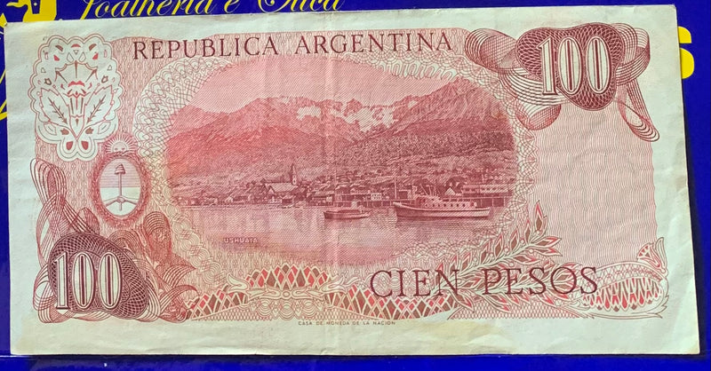 Cédula Cien Pesos Banco Central Republica Argentina Antigas Coleção