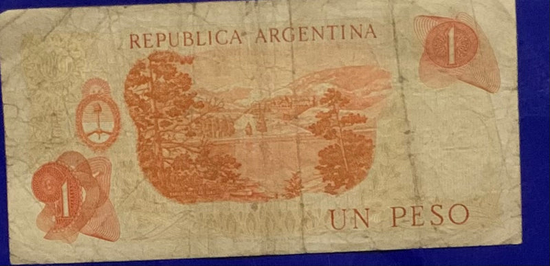 Cédula Un Peso Banco Central De La República Argentina Antigas Coleção