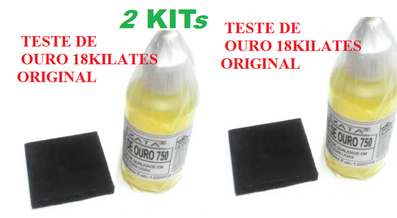 Teste e Pedra De Toque P + Reagente 18 kilates 30ml 2 KIt sendo 2 vidros 30 ml e 2 Pedras 4 x 4 Cm