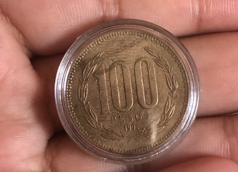 Moeda 100 Pesos 1994 República do Chile Para Coleção na Cápsula Nova