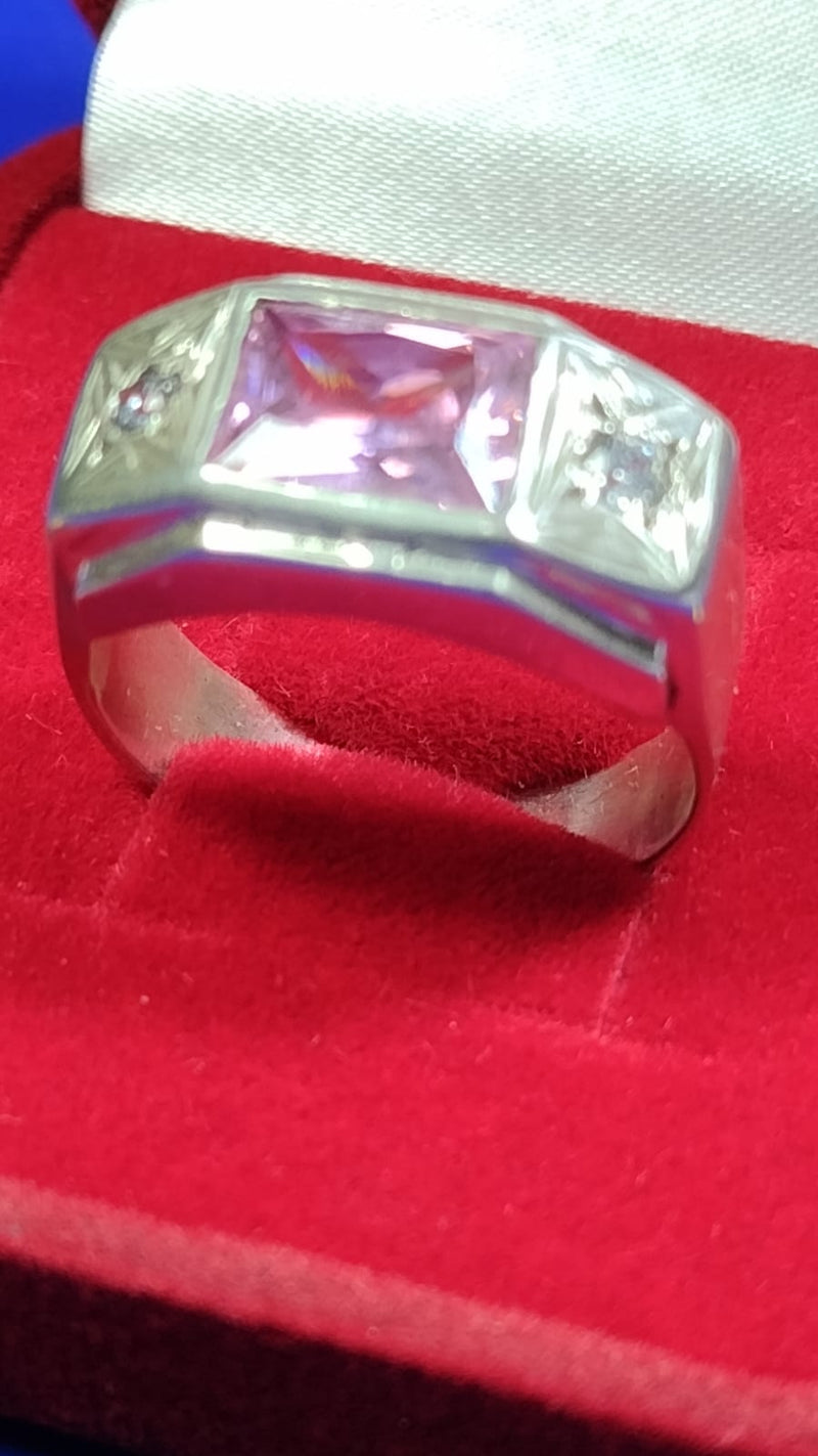 Anel Formatura Prata 950 Topo 10 mm Pedra 8 x 6 mm Zircônia  Todos os Cursos