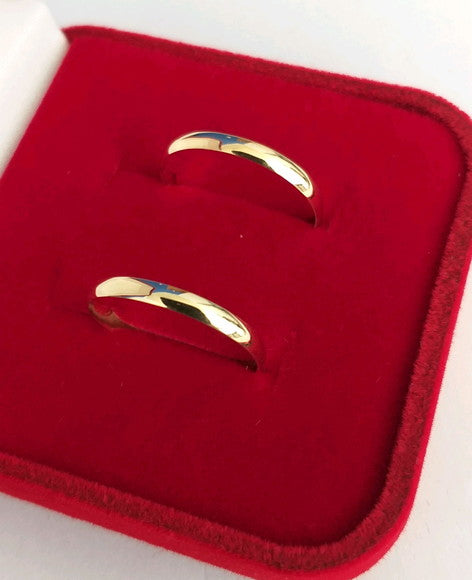 Alianças 2 mm Casamento Ouro 18 K Namoro Noivado Tradicional Compromisso Casal Maciça 1.80 Gramas