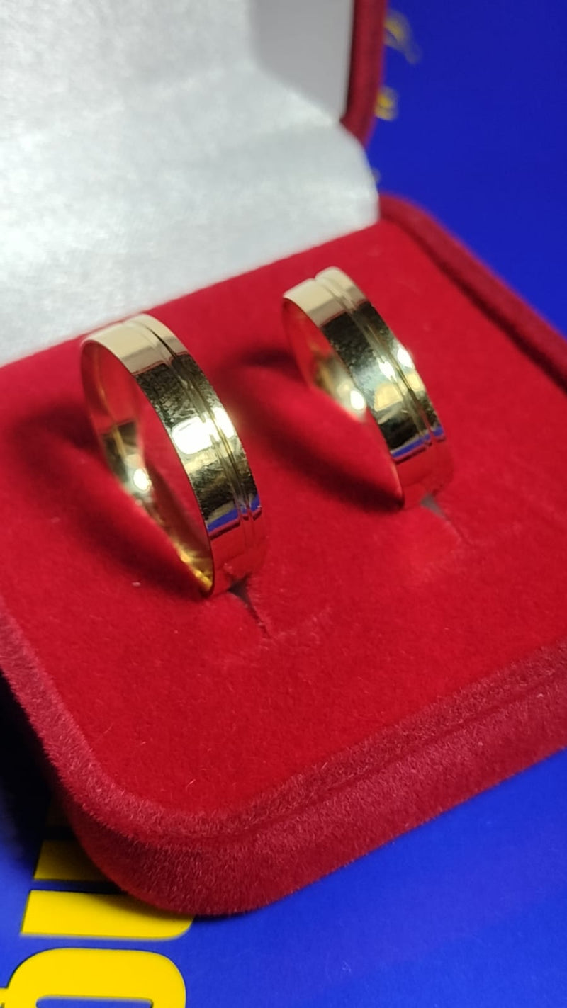 Alianças Noivado/casamento Ouro 18 K/ 4mm Anatônica 4.50 Gramas