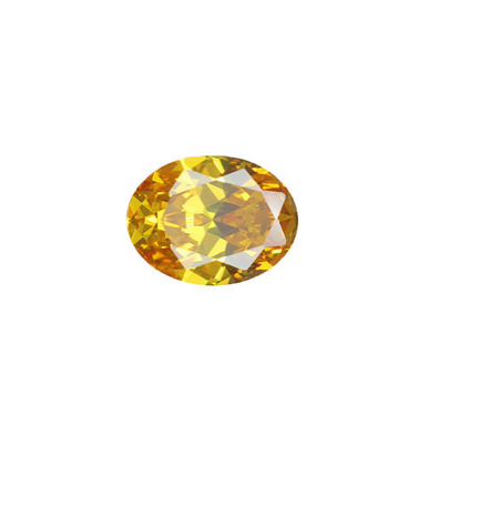 Pedra Citrino Zircônia Cor Amarelo 16 mm x 12 mm Para Anel, Pingente, Brincos Unidade